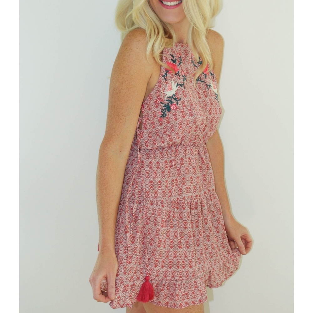 summer embroidered sun floral dress